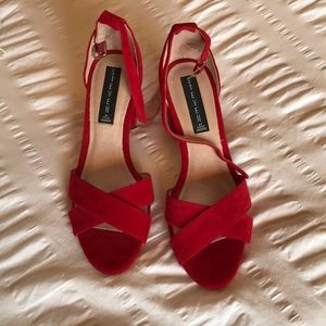 Steve Madden red suede Voomme sandals